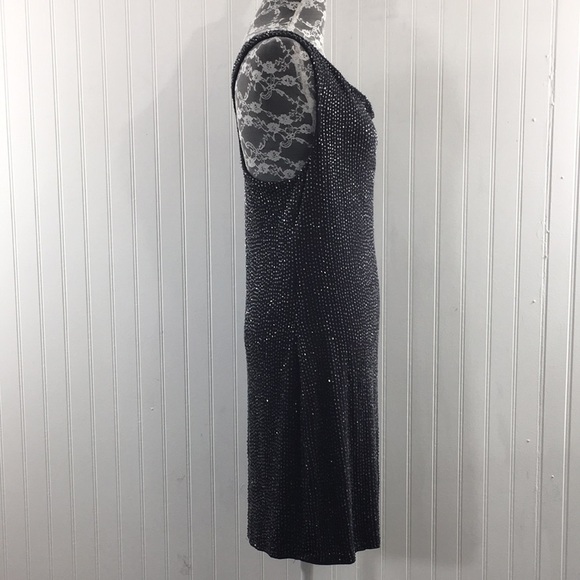 W118 By Walter Baker Dark Gray Beaded Sophia Shift Dress Womens Large Racerback‎ - Picture 3 of 14